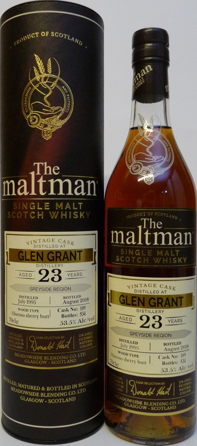 Glen Grant 1995 MBl The Maltman Oloroso Sherry Butt #109 53.5% 700ml
