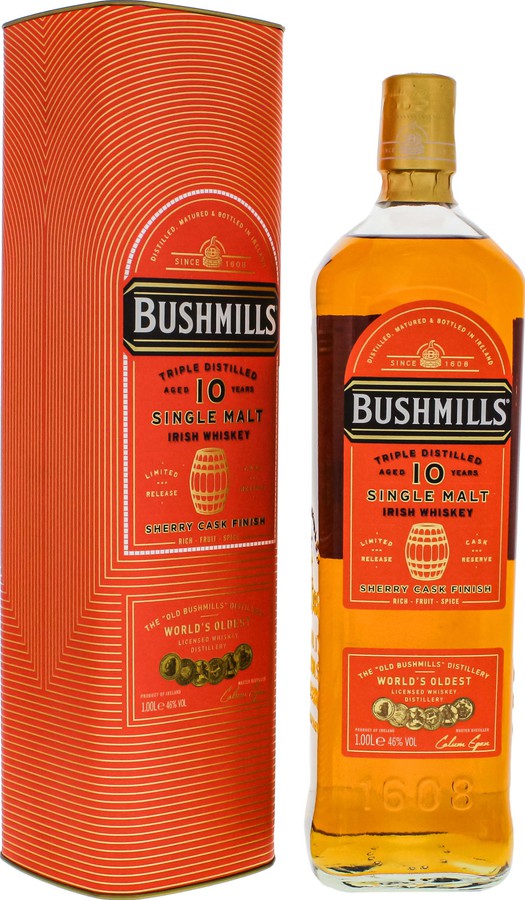 Bushmills 10yo Sherry Cask Finish Travel Retail 46% 1000ml
