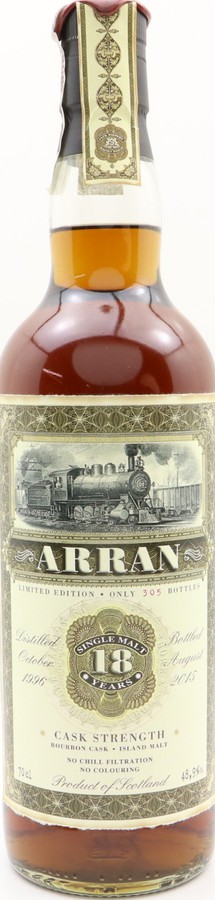 Arran 1996 JW Old Train Line Bourbon Cask #2308 48.9% 700ml