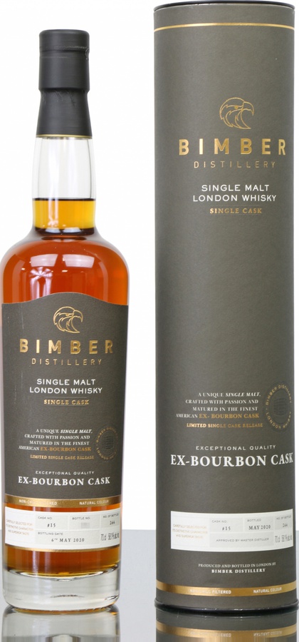 Bimber 2016 ex-Bourbon Single Cask #15 produced for the export markets 58.1% 700ml