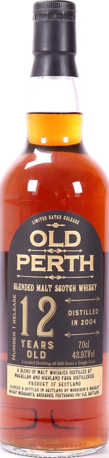 Old Perth 2004 MMcK Blended Malt Scotch Whisky Sherry Cask 43.9% 700ml