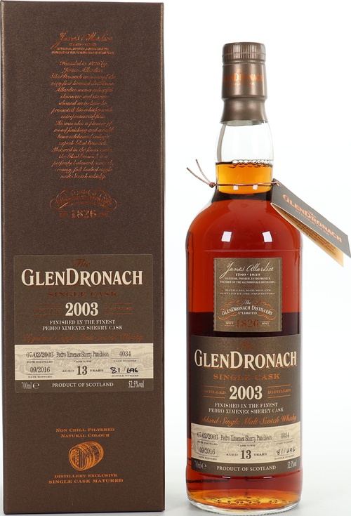 Glendronach 2003 Single Cask Batch 14 #4034 52.5% 700ml