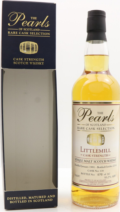 Littlemill 1991 G&C The Pearls of Scotland Cask No. 116 Bourbon Barrel 53.7% 700ml