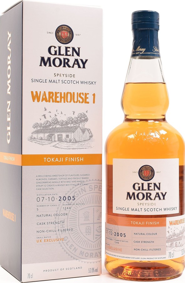 Glen Moray 2005 Warehouse 1 Tokaji Finish UK Exclusive 53.6% 700ml