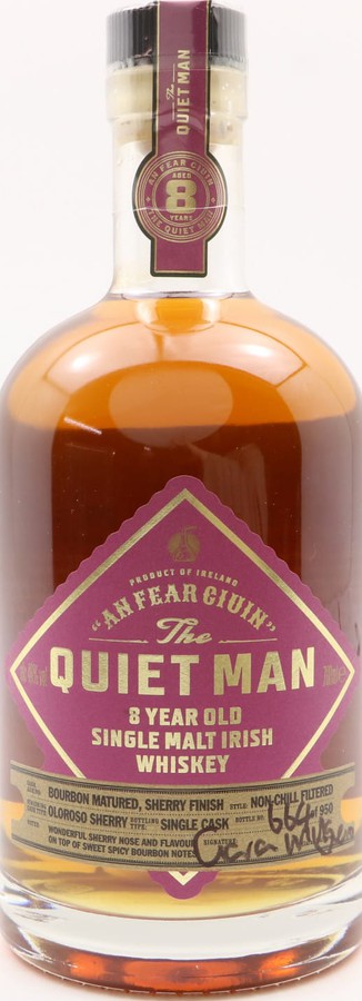 The Quiet Man 8yo Single Cask Bottling Oloroso Sherry Butt Finish 46% 700ml