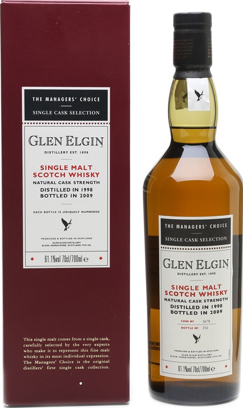 Glen Elgin 1998 The Managers Choice Rejuvenanted European Oak #3678 61.1% 700ml