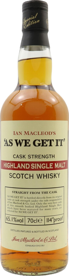 As We Get It NAS IM Highland Single Malt 65.1% 700ml