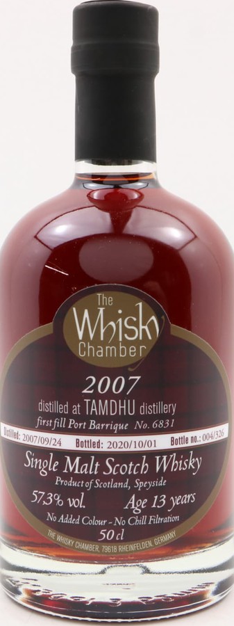 Tamdhu 2007 WCh 1st Fill Port Wine Barrique #6831 57.3% 500ml