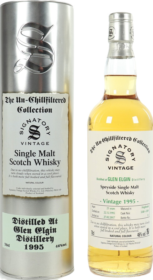 Glen Elgin 1995 SV The Un-Chillfiltered Collection 3259 & 3262 46% 700ml