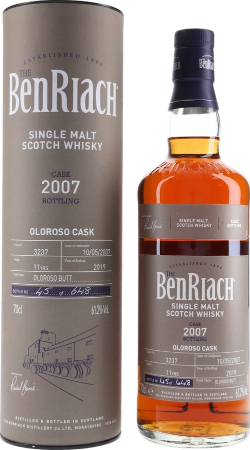 BenRiach 2007 Single Cask Bottling Batch 16 Oloroso Butt #3237 61.2% 700ml