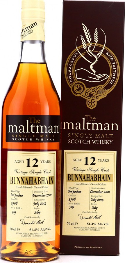 Bunnahabhain 2001 MBl The Maltman Port Puncheon #3708 51.4% 700ml