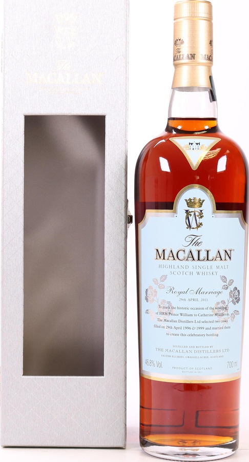 Macallan Royal Marriage HRH Prince William to Catherine Middlet 46.8% 700ml