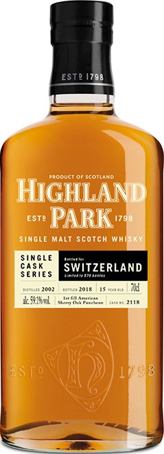 Highland Park 2002 Single Cask Series 15yo #2118 Switzerland 59.1% 700ml