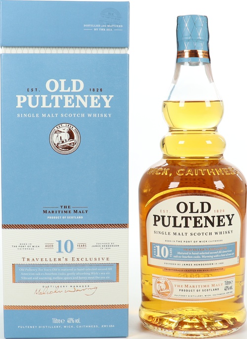 Old Pulteney 10yo Traveller's Exclusive second fill ex-bourbon casks 40% 1000ml