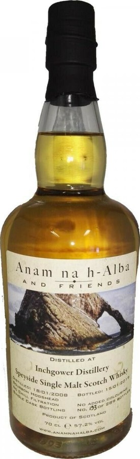 Inchgower 2008 ANHA Anam na h-Alba and Friends Bourbon Hogshead #11507 57.2% 700ml