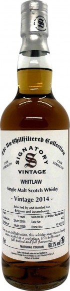 Whitlaw 2014 SV The Un-Chillfiltered Collection Cask Strength Dechar Rechar Butt #422 Belgium and Luxembourg 60.1% 700ml