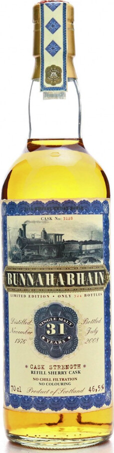 Bunnahabhain 1976 JW Old Train Line Refill Sherry Cask #3128 46.5% 700ml