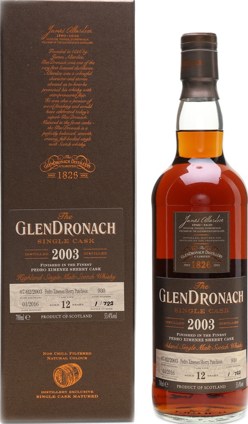 Glendronach 2003 Single Cask Batch 13 #930 53.4% 700ml