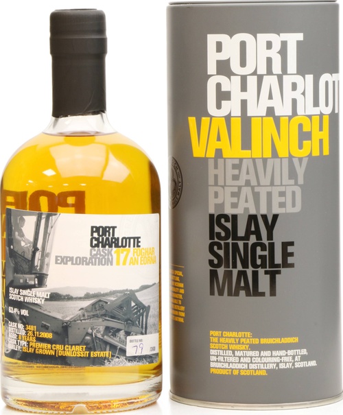 Port Charlotte Cask Exploration 17 Valinch Foghar An Eorna Premier Cru Claret #3481 63.4% 500ml
