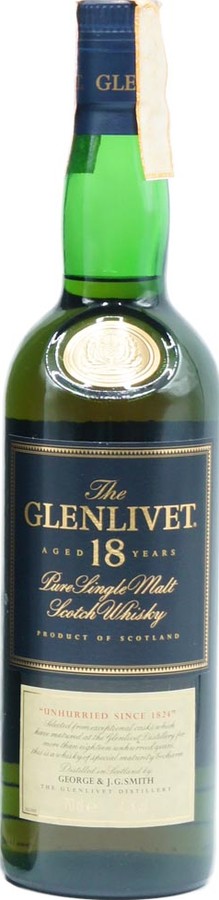 Glenlivet 18yo two-part label unhurried since 1824 43% 700ml