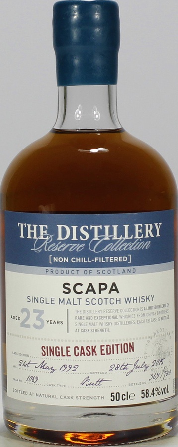 Scapa 1992 The Distillery Reserve Collection Butt #1069 58.4% 500ml
