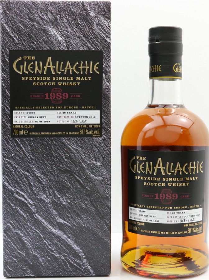 Glenallachie 1989 Batch 1 Sherry Butt #100049 Europe 58.1% 700ml