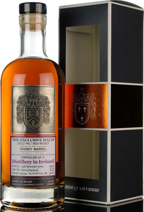 A Distillery in Ireland 2003 CWC The Exclusive Malts Sherry Hogshead #200501 52.7% 700ml