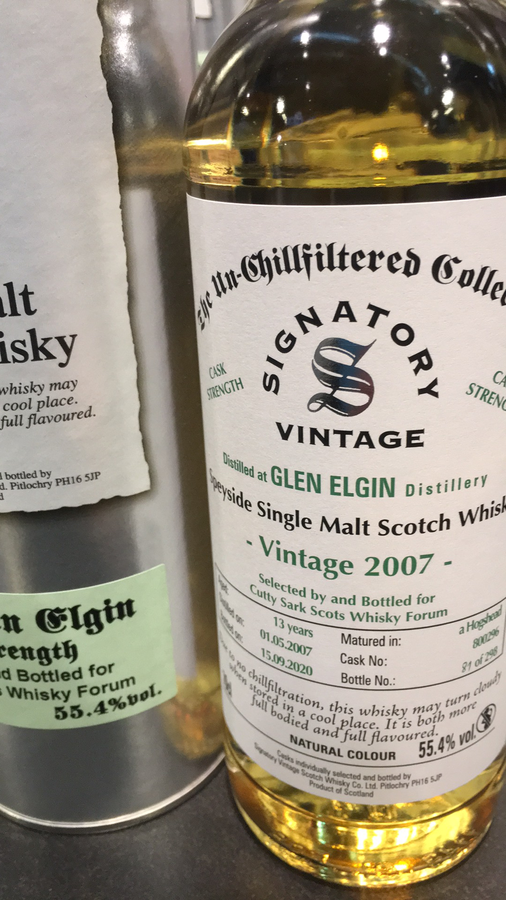 Glen Elgin 2007 SV The Un-Chillfiltered Collection Cask Strength #800296 Cutty Sark Scots Whisky Forum 55.4% 700ml