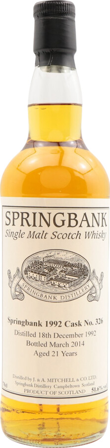 Springbank 1992 Private Cask Bottling 21yo #326 Loch Fyne Whiskies Exclusive 51.6% 700ml