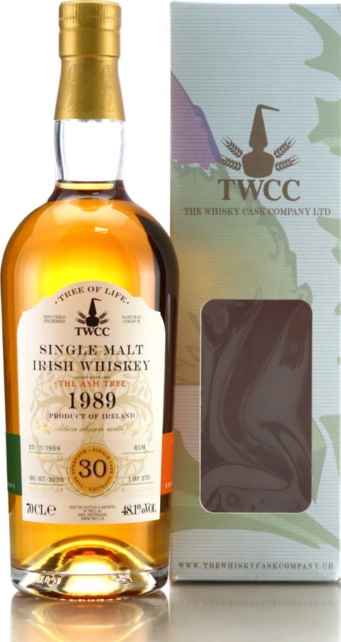 Single Malt Irish Whisky 1989 The Ash Tree TWCC Tree of Life 30yo Rum 16044 / 16258 48.1% 700ml