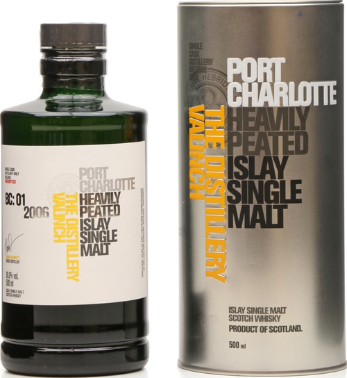 Port Charlotte BC: 01 2006 The Distillery Valinch 1st Fill Bourbon Barrel #1776 60.8% 500ml