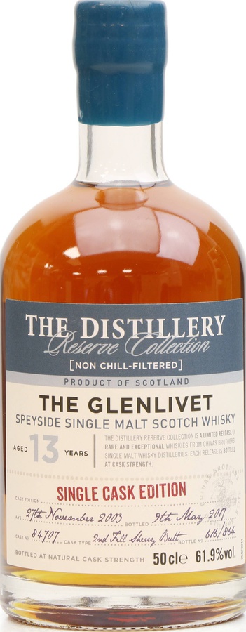 Glenlivet 2003 The Distillery Reserve Collection 2nd Fill Sherry Butt #84707 61.9% 500ml