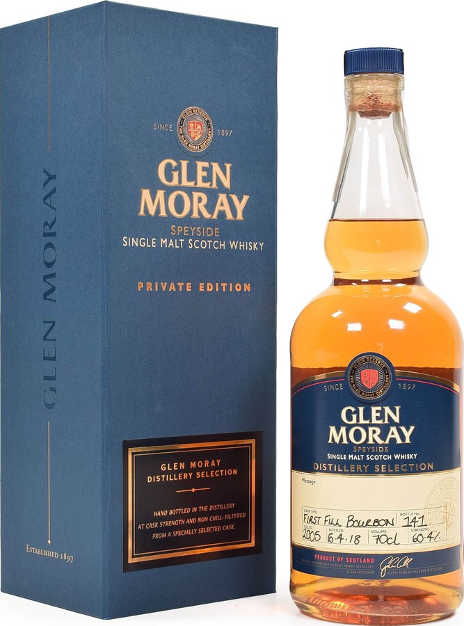 Glen Moray 2005 Hand Bottled at the Distillery 1st fill Bourbon Cask #5749 60.4% 700ml
