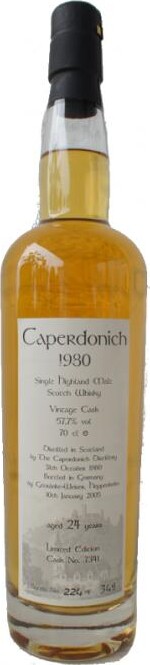 Caperdonich 1980 GW The Whisky Trader 24yo Bourbon Cask #7341 57.7% 700ml