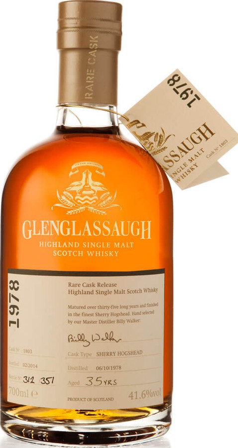 Glenglassaugh 1978 Rare Cask Release Batch 1 Sherry Hogshead #1803 41.6% 700ml