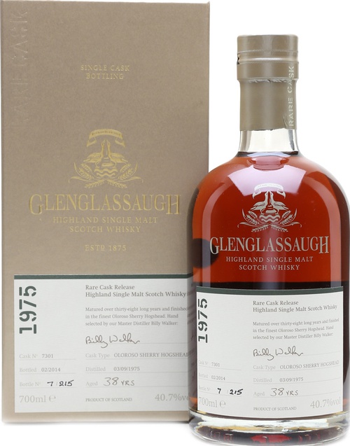 Glenglassaugh 1975 Rare Cask Release Batch 1 Oloroso Sherry Hogshead #7301 40.7% 700ml