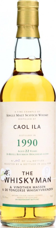 Caol Ila 1990 TWhm Refill Bourbon Hogshead #12505 52.1% 700ml