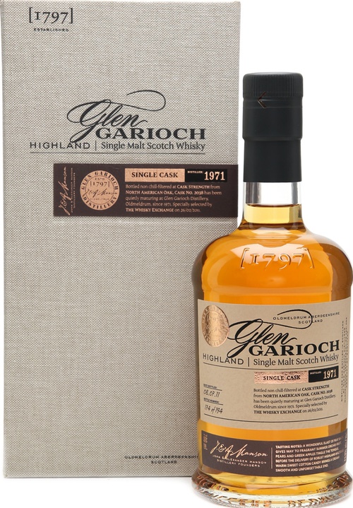 Glen Garioch 1971 Whisky Show 2011 North American Oak Cask #2038 43.9% 700ml