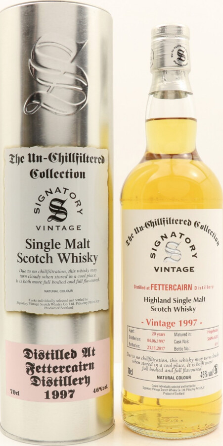Fettercairn 1997 SV The Un-Chillfiltered Collection 20yo 5609 + 5610 46% 700ml