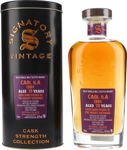 Caol Ila 1984 SV Cask Strength Collection Refill Sherry Hogshead #2758 The Whisky Exchange 54.7% 700ml
