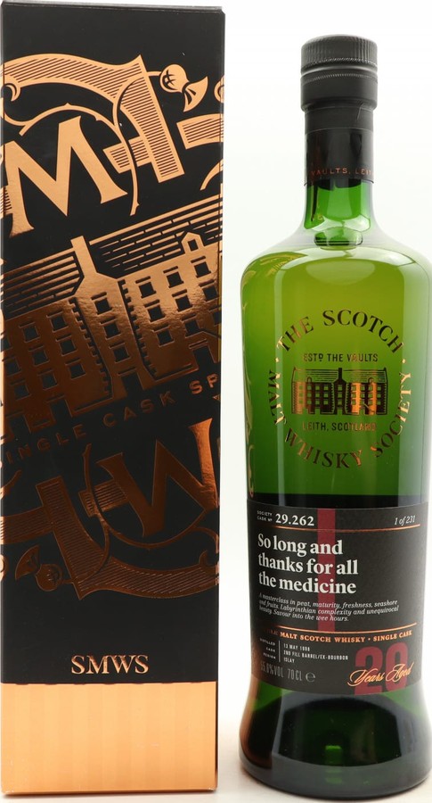 Laphroaig 1998 SMWS 29.262 So long and thanks for all the medicine 2nd Fill Ex-Bourbon Barrel 55.6% 700ml