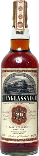 Glenglassaugh 1986 JW Old Train Line 20yo Sherry Cask #2164 54.6% 700ml