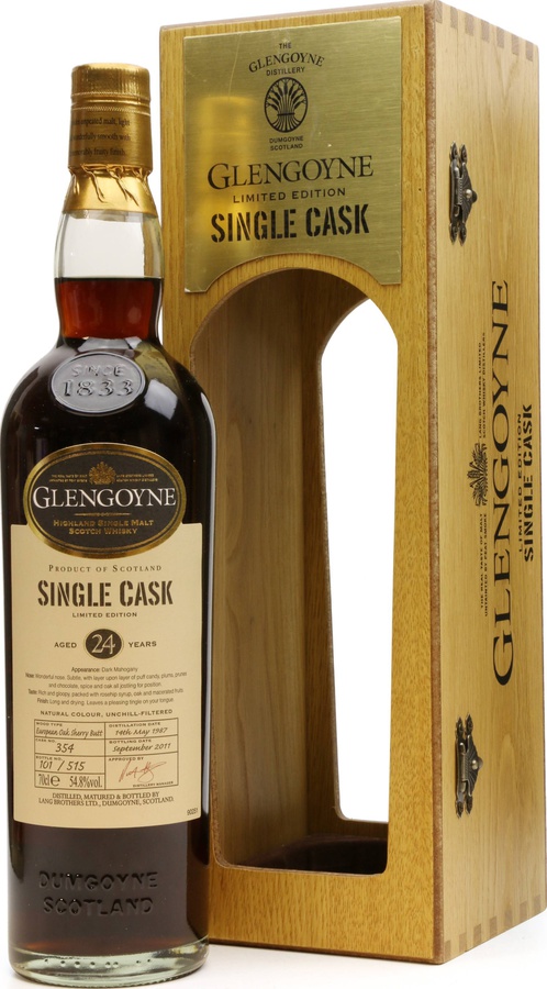 Glengoyne 1987 Single Cask Europen Oak Sherry Butt #354 54.8% 700ml