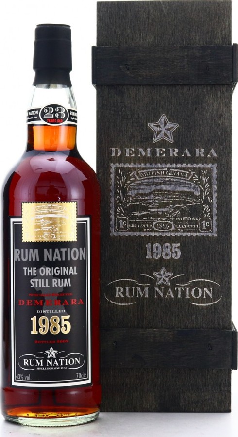 Rum Nation 1985 Demerara Wooden Box 23yo 43% 700ml