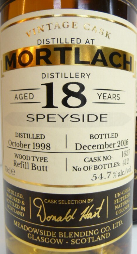 Mortlach 1998 MBl The Maltman 18yo Refill Sherry Butt #1637 54.7% 700ml