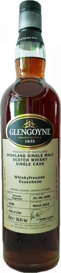 Glengoyne 2008 Whiskyfreunde Essenheim 10yo #1250 56.9% 700ml