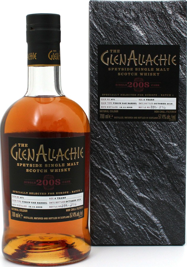 Glenallachie 2008 Single Cask for Europe Batch 1 Virgin Oak barrel #471 57.4% 700ml