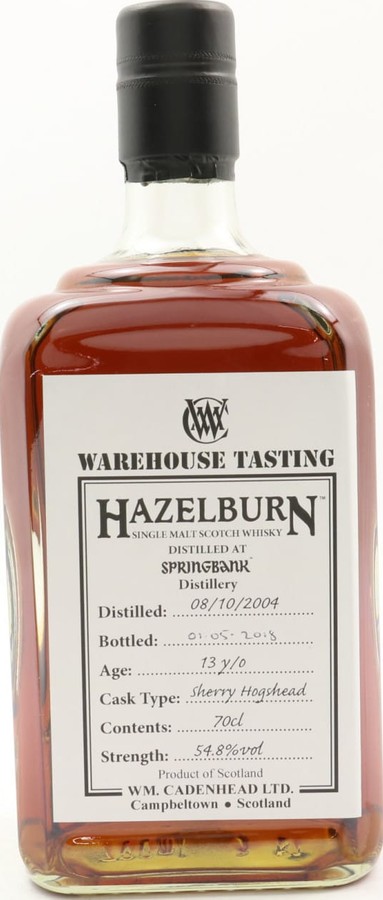 Hazelburn 2004 CA Warehouse Tasting 13yo Sherry Hogshead 54.8% 700ml