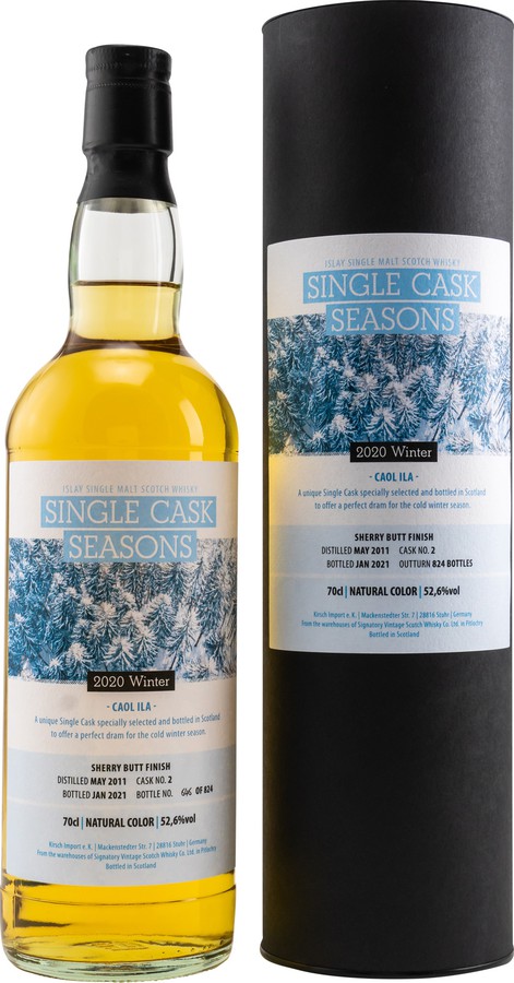 Caol Ila 2011 SV Single Cask Seasons Winter 2020 Sherry Butt Finish Kirsch Import 52.6% 700ml