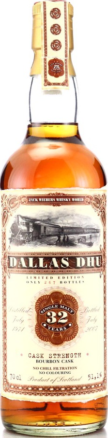 Dallas Dhu 1974 JW Old Train Line Bourbon Cask #0349 51.1% 700ml